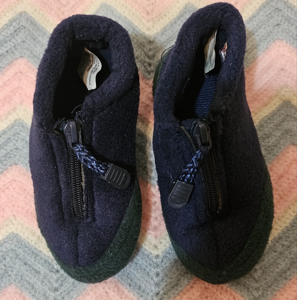 Cozy Navy and Green Kids Sandals